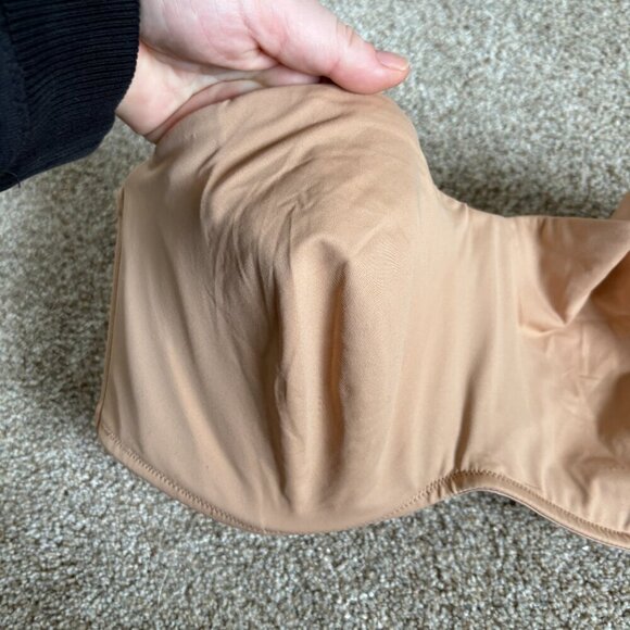 DELIMIRA underwire strapless minimizer bra 36DD Natural NWT Nude Tan - Picture 2 of 8